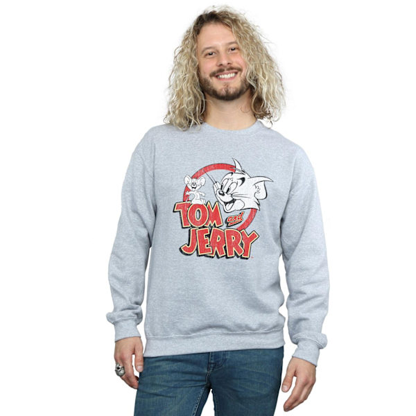 Tom And Jerry Herr Distressed Logo Sweatshirt XL Sports Grey Sports Grey XL