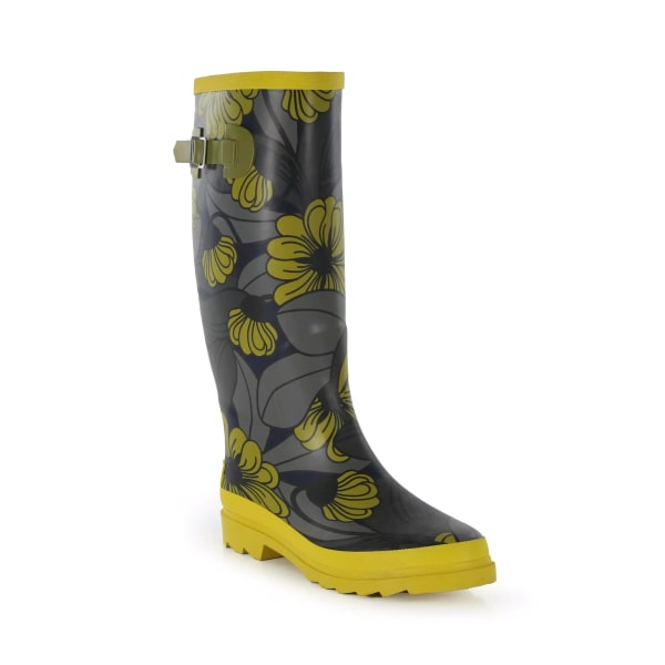Regatta Dam/Dam Orla Kiely Floral Wellington Boots 3 UK H Heligan Yellow 3 UK
