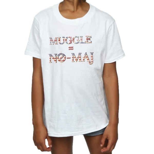 Fantastiska vidunder flickor ingen mugglare ingen maj bomull t-shirt 7-8 år White 7-8 Years