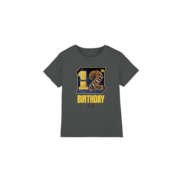 Star Wars Barn/Kids C3PO Chewbacca Rymd 12-årsdag T-shirt Charcoal 12-13 Years