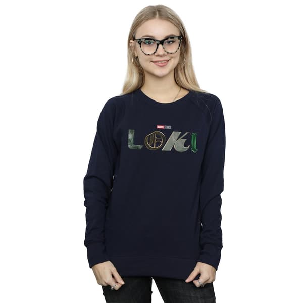 Marvel Dam/Kvinnor Loki Logo Sweatshirt XL Marinblå Navy Blue XL