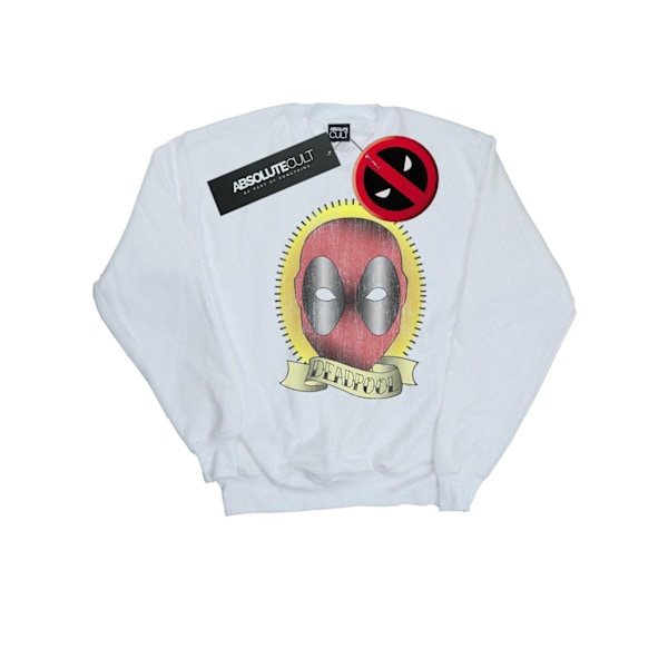 Marvel Deadpool Tattoo Tryck Sweatshirt 5XL Vit White 5XL