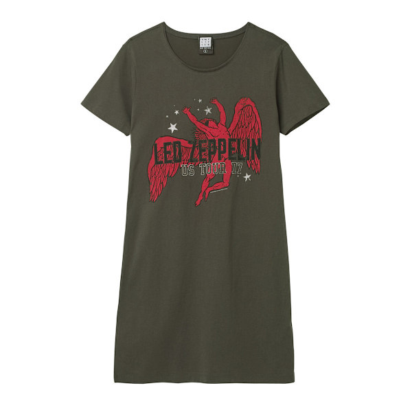 Amplified Womens/Ladies Icarus Led Zeppelin T-Shirt Klänning M Cha Charcoal/Red M