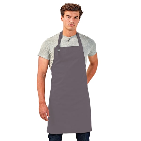 Premier Unisex Calibre Heavy Cotton Canvas Haklappsförkläde (2-pack) Dark Grey One Size