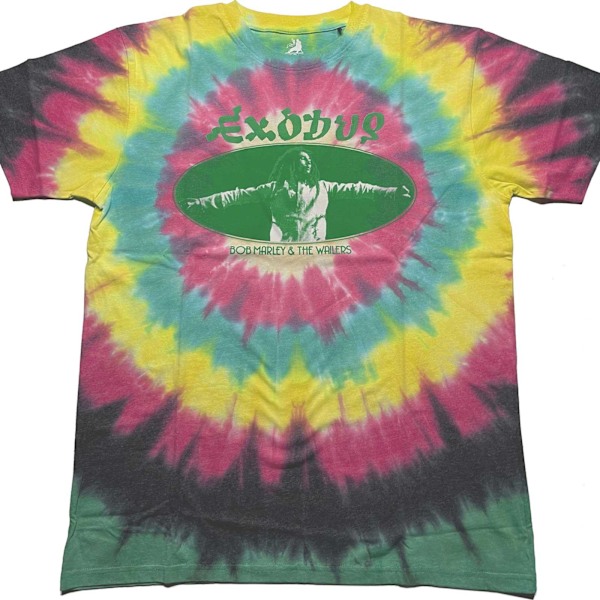 Bob Marley Unisex Adult Exodus Oval Tie Dye T-Shirt XXL Multico Multicoloured XXL