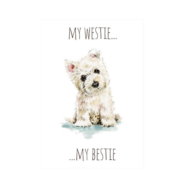 Louise Nisbet Westie Print 40cm x 30cm Svart/Beige/Vit Black/Beige/White 40cm x 30cm