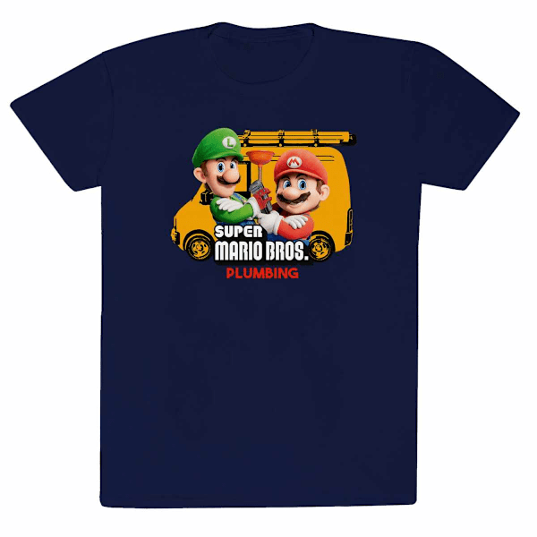 Super Mario Bros Unisex Vuxen VVS T-shirt S Marinblå Navy S