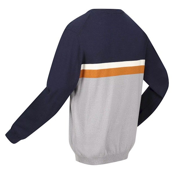 Regatta Kaelen Stickad Tröja för Män med Färgblock L Marinblå/Stormgrå Navy/Storm Grey L