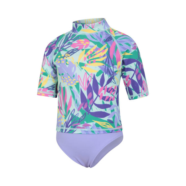 Mountain Warehouse Barnkläder/Barn Rash Guard Set 7-8 År Grön Green/Purple 7-8 Years