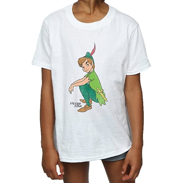 Peter Pan Klassisk Bomull T-shirt för flickor 7-8 år Vit White 7-8 Years