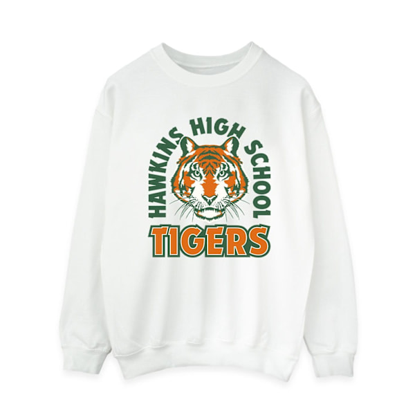 Netflix Dam/Damer Stranger Things Hawkins Arch Tiger Sweatshirt White L