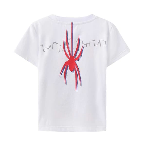 Spider-Man Barn/Barn Bomulls T-shirt 5-6 År Vit White 5-6 Years