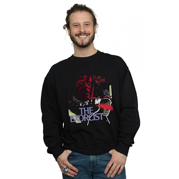 The Exorcist Mens Scratched Eyes Sweatshirt 5XL Svart Black 5XL