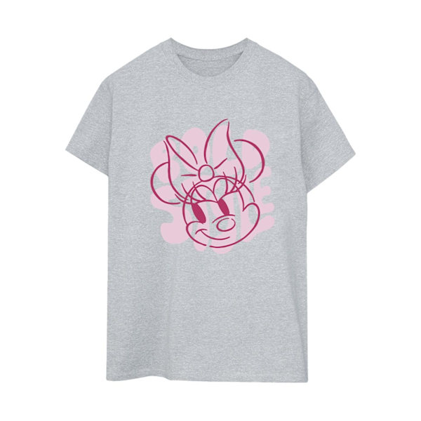 Disney Dam/Kvinnor Minnie Mouse Bold Style Bomull Boyfriend T-shirt Sports Grey L