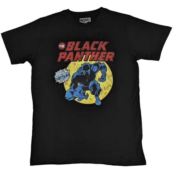 Svart Panther Unisex Vuxen Retro T-shirt M Svart Black M