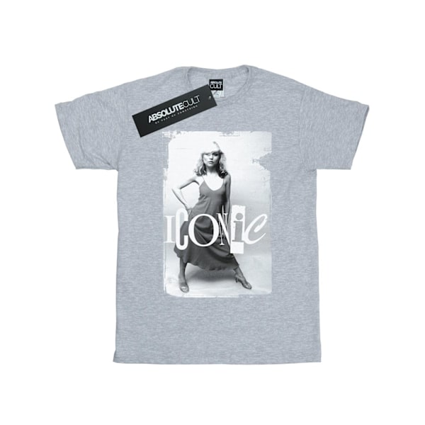 Debbie Harry Dam/Damer Ikonisk Foto Bomull Boyfriend T-Shir Sports Grey S