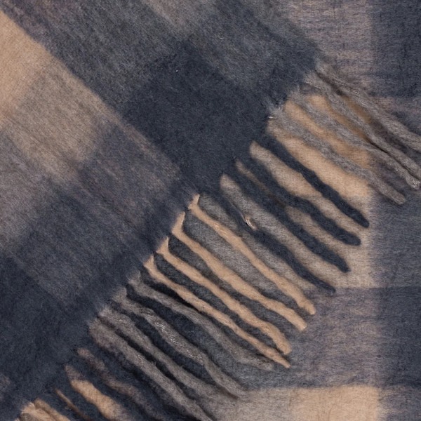 Yard Raystone Rutig Fransad Överkast 180cm x 130cm Flint/Svart Flint/Black 180cm x 130cm