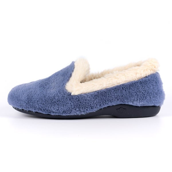 Lunar Dam/Dam Shake Faux Fur Trim Tofflor 8 UK Blå Blue 8 UK