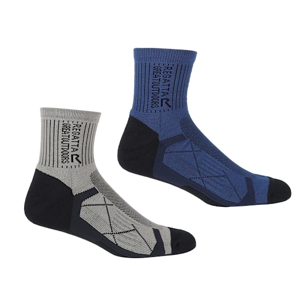 Regatta herr Active Outdoor strumpor (2-pack) 6 UK-8 UK marinblå/mörk stål Navy/Dark Steel 6 UK-8 UK