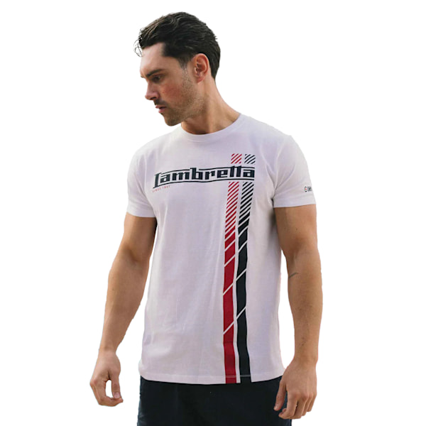 Lambretta Herr SS25 Racing Stripe T-Shirt XXL Vit White XXL