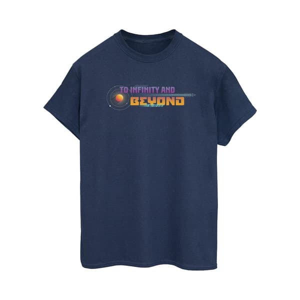 Disney Dam/Dam Lightyear Infinity And Beyond Text Bomull Navy Blue L