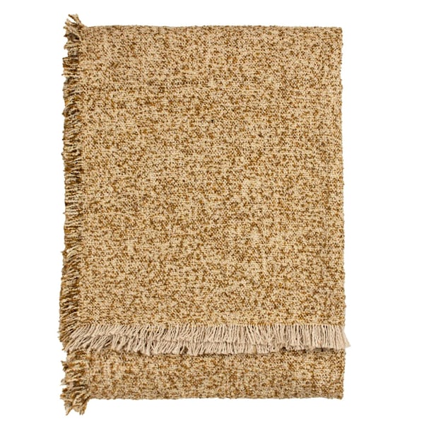 Yard Doze Vävda Fransade Överkast 170cm x 130cm Biscuit Biscuit 170cm x 130cm