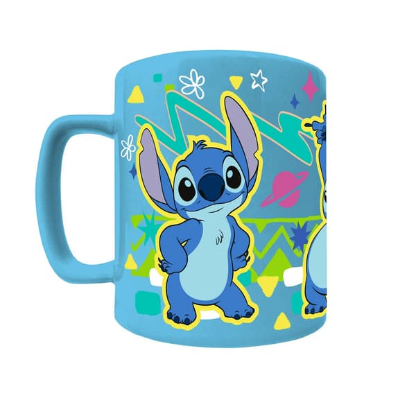 Lilo & Stitch Stitch Ansikte Fluffig 440ml Mugg En Storlek Blå Blue One Size