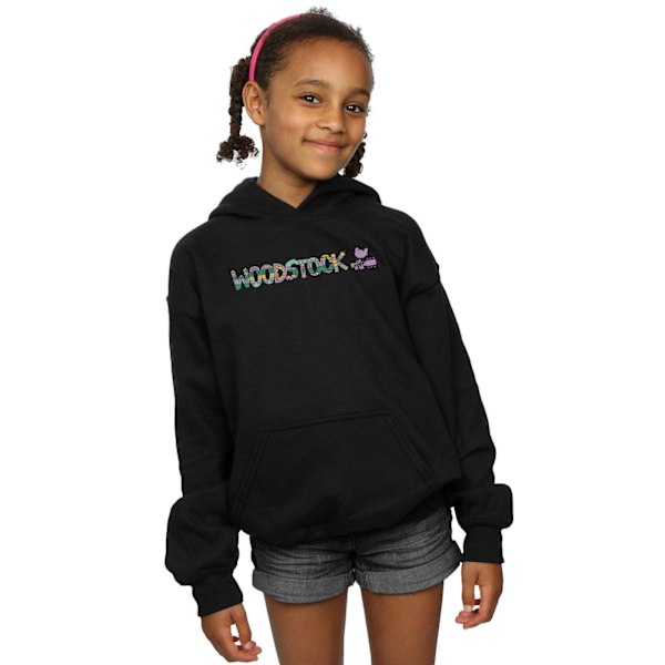 Woodstock Girls Aztec Logo Hoodie 12-13 år Svart Black 12-13 Years