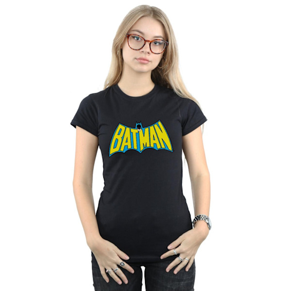 DC Comics Dam/Kvinnor Batman Retro Logo Bomull T-shirt XXL Svart Black XXL