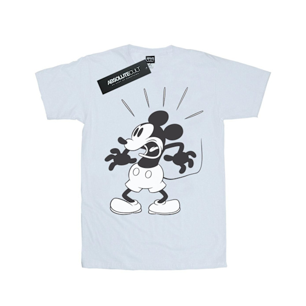 Disney Dam/Damer Mickey Mouse Rädd Bomull Pojkvän T-shirt White XL