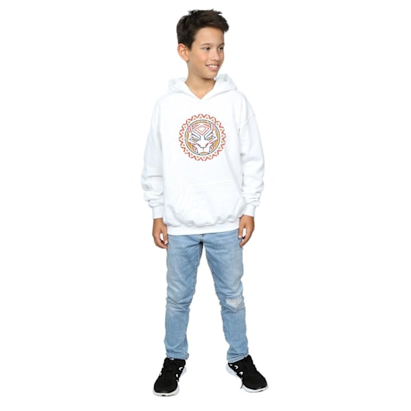 Marvel Boys Black Panther Tribal Panther Icon Hoodie 12-13 År White 12-13 Years