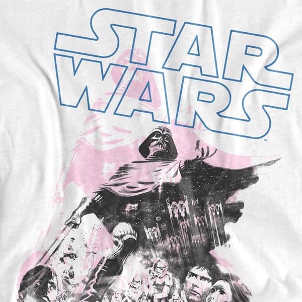 Star Wars Unisex Vuxen Darth Vader Retro Poster Ringspun Bomull White L