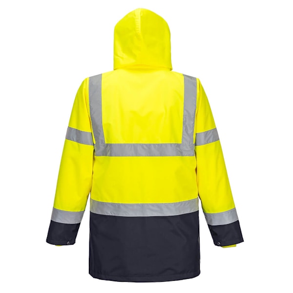 Portwest Essential 5-i-1 Hi-Vis-jacka för män 4XL Gul/Marinblå Yellow/Navy 4XL