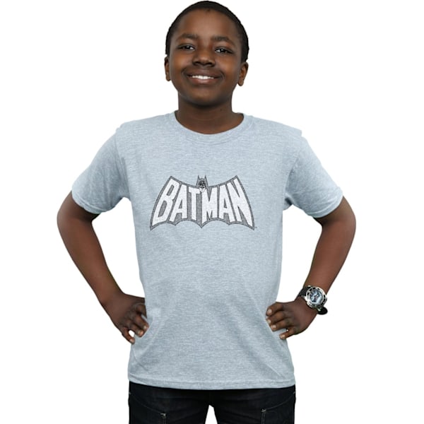 DC Comics Boys Batman Retro Crackle Logo T-Shirt 5-6 år Spor Sports Grey 5-6 Years