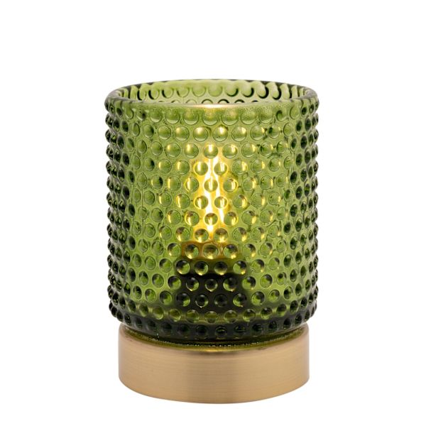 Grön glaskopp med LED-lampa, One Size, Grön Green One Size