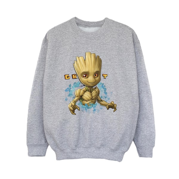 Guardians Of The Galaxy Pojkar Groot Blommor Sweatshirt 9-11 År Sports Grey 9-11 Years