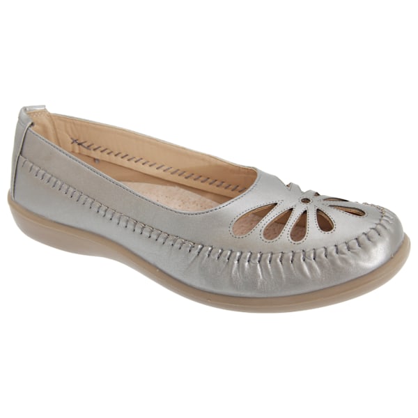 Boulevard Dam/Dam Punched Sommar Casual Skor 7 UK Pewter Pewter 7 UK