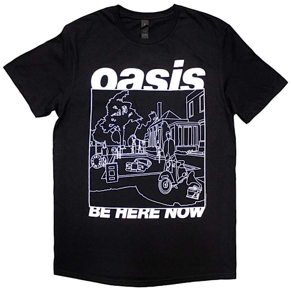 Oasis Unisex Adult Be Here Now Line Drawing T-Shirt L Svart Black L