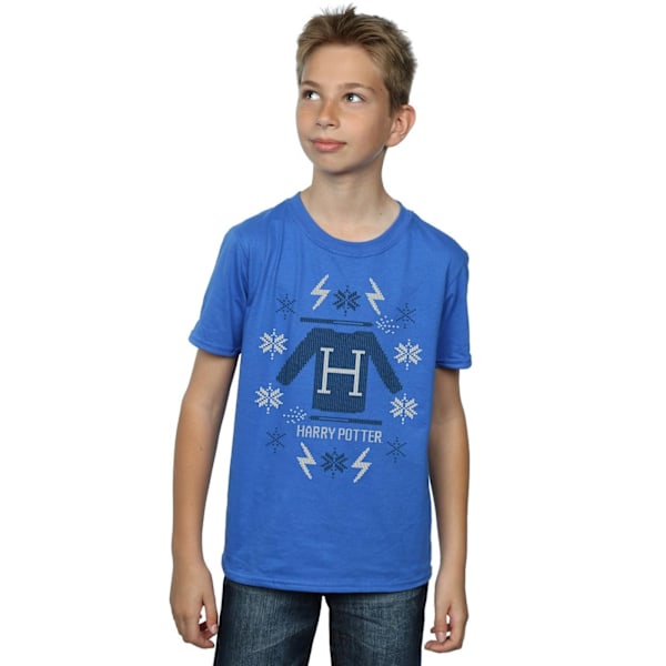 Harry Potter Jultröja för pojkar, stickad, 12-13 år, kungligt blå Royal Blue 12-13 Years