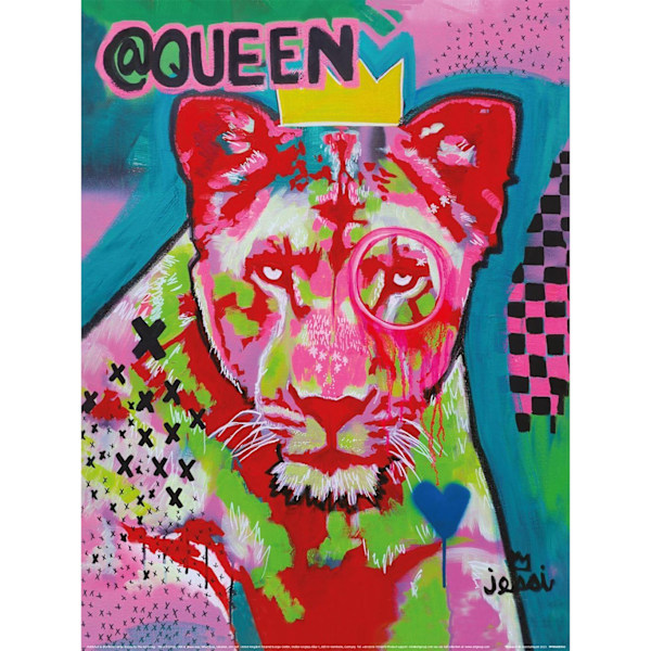 Jessi Dahlquist @Queen Tryck 40cm x 30cm Flerfärgad Multicoloured 40cm x 30cm