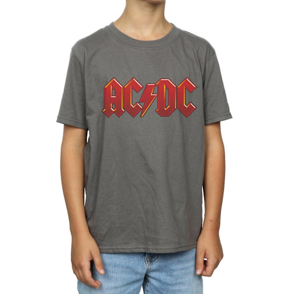 AC/DC Pojkar Mörk Röd Logo T-Shirt 7-8 År Kolgrå Charcoal 7-8 Years