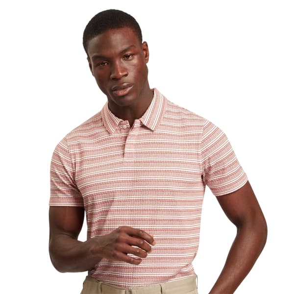Ted Baker Herr Randig Våffelstickad Pikétröja L Röd Red L