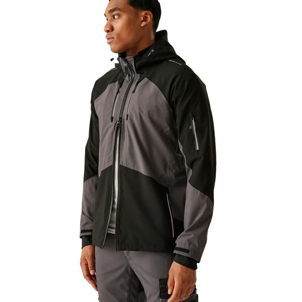 Regatta Professional Herr 4-vägs stretch vattentät softshelljacka Slate Grey/Black L