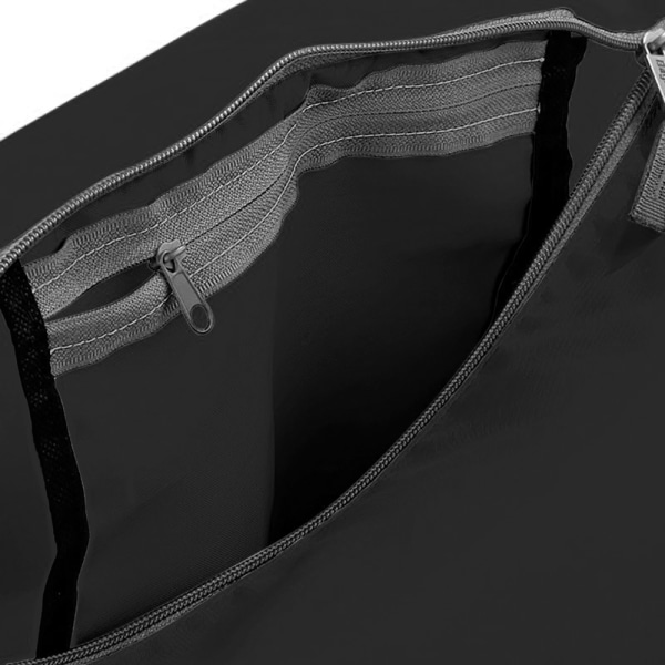 BagBase Packaway Barrel Bag / Duffle Water Resistant Travel Bag Black / White One Size