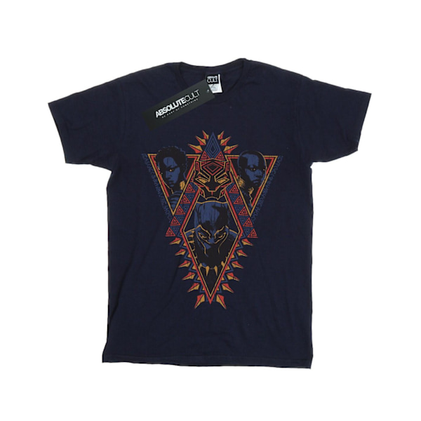 Marvel Boys Black Panther Tribal Heads T-Shirt 5-6 år Marinblå B Navy Blue 5-6 Years