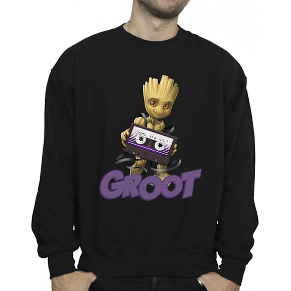 Guardians Of The Galaxy Herr Groot Kassett Sweatshirt L Svart Black L