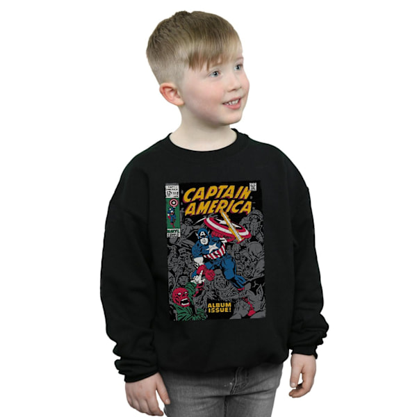 Marvel Boys Captain America Album Issue Cover Sweatshirt 9-11 år Black 9-11 Years