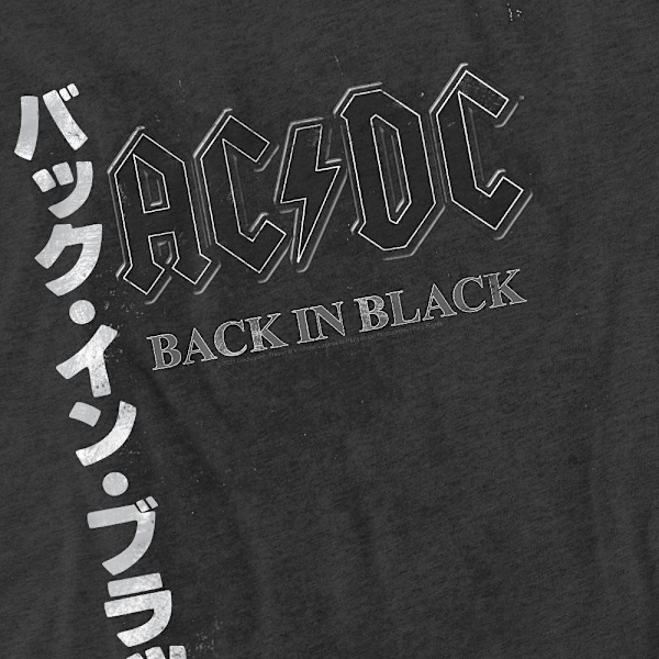 AC/DC Unisex Vuxen Back in the Day Kanji T-Shirt S Kolgrå Charcoal S