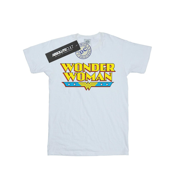 DC Comics Dam/Kvinnor Wonder Woman Text Logo Bomull Boyfriend White XXL