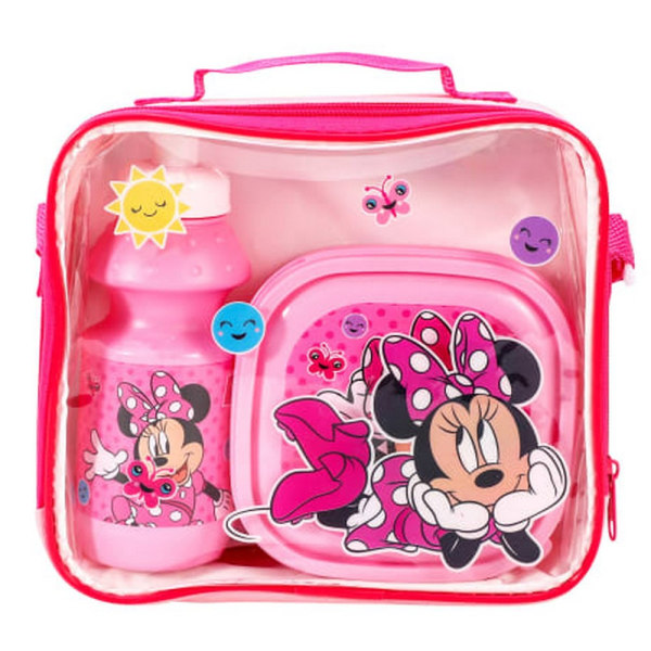 Minnie Mouse Girls Lunch Box Set (paket med 3) One Size Rosa Pink One Size